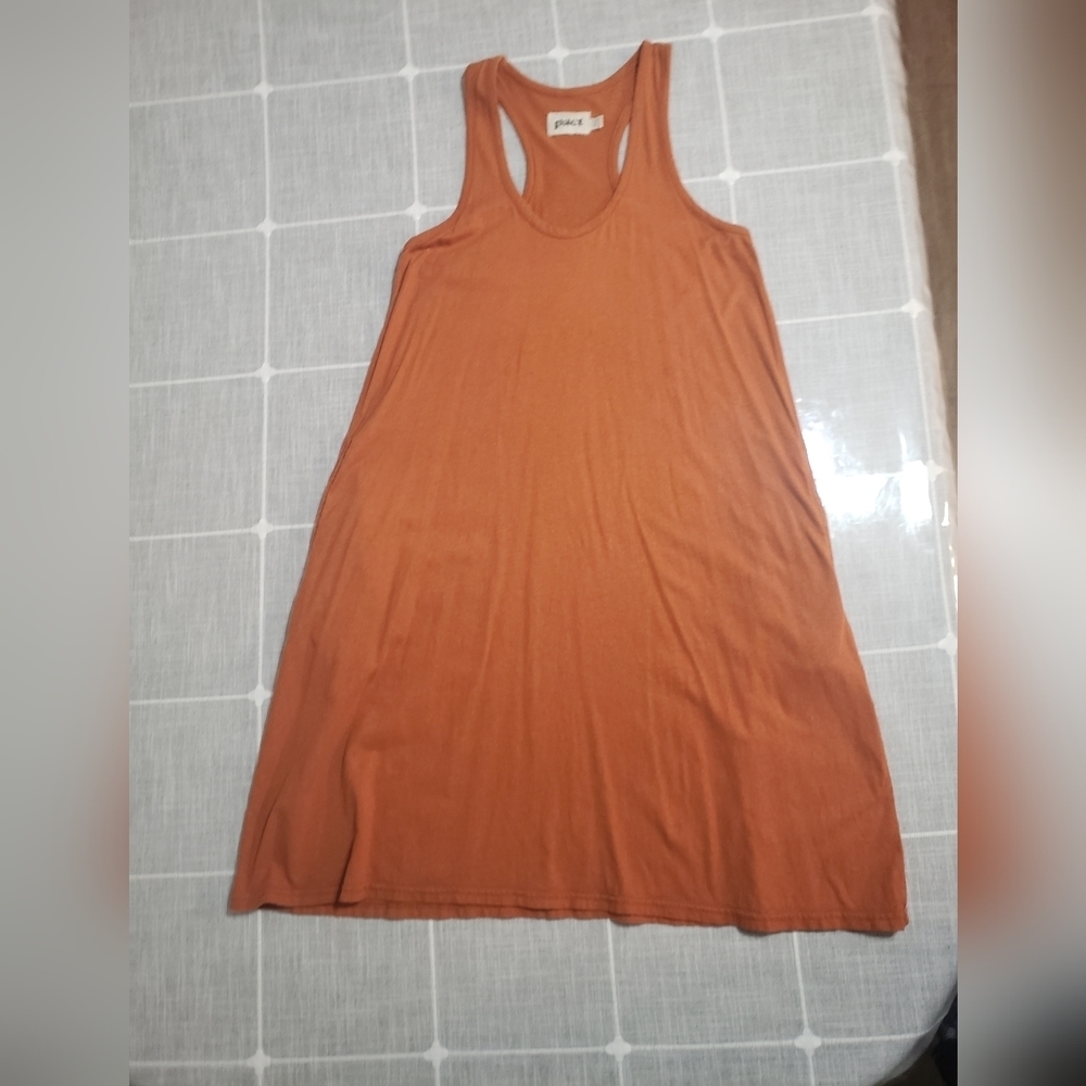 Sleeveless Tank Dress in Rust - Picture 3 of 12
